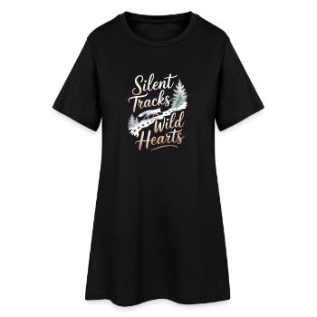 Silent Tracks Wild Hearts - Fuchs Natur Design - Women’s T-Shirt Dress - black - Front