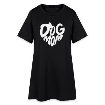 Cœur de maman de chien avec motif de chien - Robe T-shirt Femme - noir - Devant