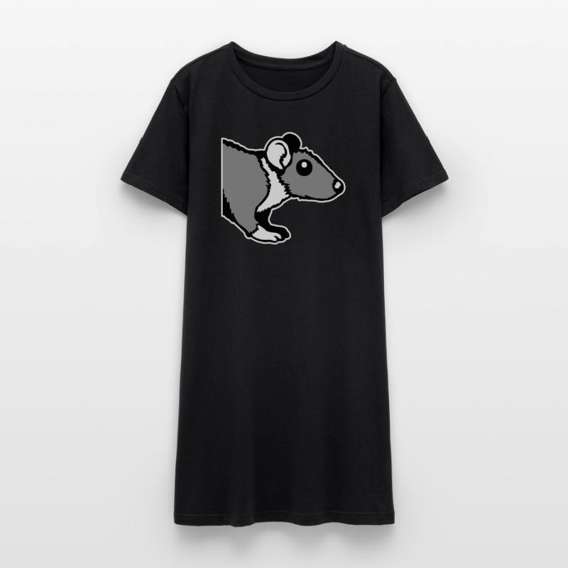 Rat Front Side Semi Curious Funny Rodent Women’s T-Shirt Dress