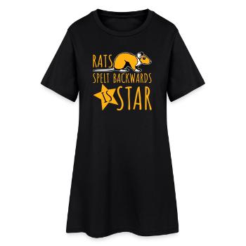 Rats Spelt Backwards Is Star Lustiger Ratte Spruch - Frauen T-Shirt-Kleid - Schwarz - Vorne