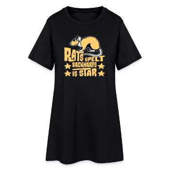 Rats Spelt Backwards Is Star Lustiger Ratte Spruch - Frauen T-Shirt-Kleid - Schwarz - Vorne