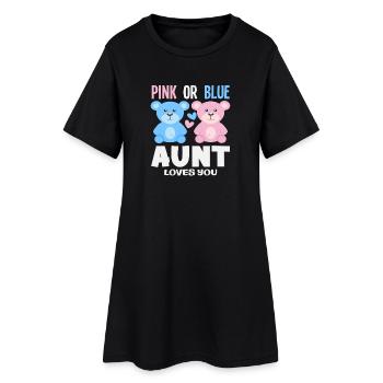 Pink Oder Blau Tante Liebt Dich - Frauen T-Shirt-Kleid - Schwarz - Vorne