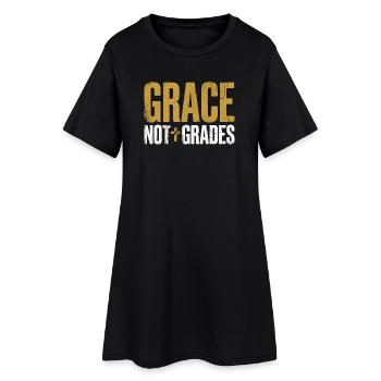 Grace Not Grades Christlicher Lehrer Jesus Glaube - Frauen T-Shirt-Kleid - Schwarz - Vorne