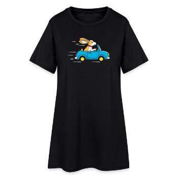 Lapin dans une cabriolet : Bonne conduite - Robe T-shirt Femme - noir - Devant