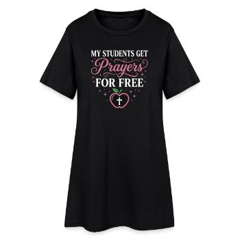 Mes élèves reçoivent des prières Enseignant chrétien gratuit - Robe T-shirt Femme - noir - Devant