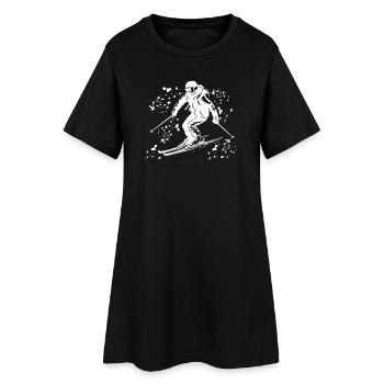 Ski alpin Sports d’hiver Ski nordique - Robe T-shirt Femme - noir - Devant
