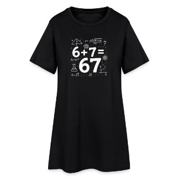 Six Seven 67 Meme 6+7=67 Italian Brainrot Humor - Women’s T-Shirt Dress - black - Front