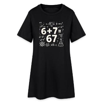 Six Seven 67 Meme 6+7=67 Italian Brainrot Humor - Women’s T-Shirt Dress - black - Front