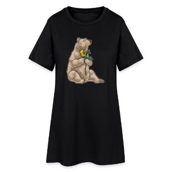 Tournesol ours - Robe T-shirt Femme - noir - Devant
