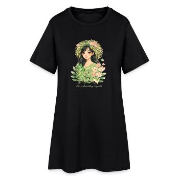 Une femme par nature - Robe T-shirt Femme - noir - Devant