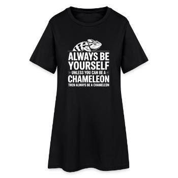 Don des Drôles Caméléons Drôles de Expressions Caméléon - Robe T-shirt Femme - noir - Devant