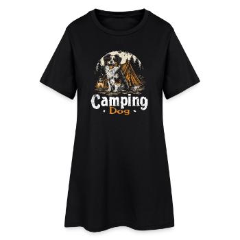 Un cadeau de camping-dog dog qui dit Camping, - Robe T-shirt Femme - noir - Devant