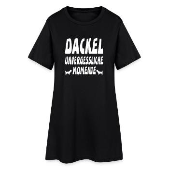 Dackel - Frauen T-Shirt-Kleid - Schwarz - Vorne