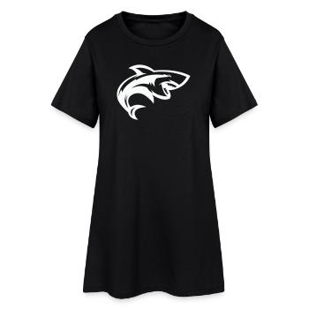 Tête de requin stylisée - Robe T-shirt Femme - noir - Devant