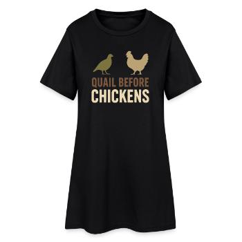 Wachtelhalter Wachtelbauer Hinterhofwachtel - Frauen T-Shirt-Kleid - Schwarz - Vorne
