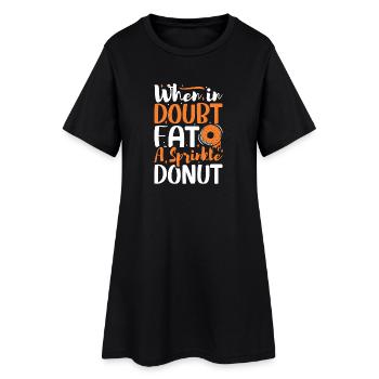 Restauration rapide en donuts - Robe T-shirt Femme - noir - Devant