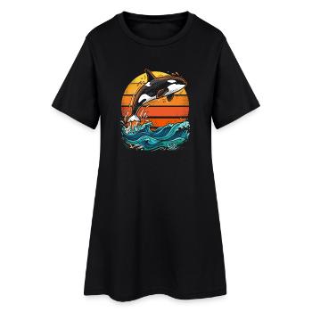 Orque au coucher du soleil - Robe T-shirt Femme - noir - Devant