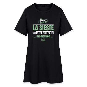 La sieste est une forme de méditation – humour - Robe T-shirt Femme - noir - Devant