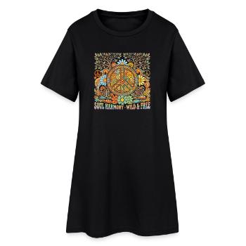 Peace Love Harmony 60s - Women’s T-Shirt Dress - black - Front