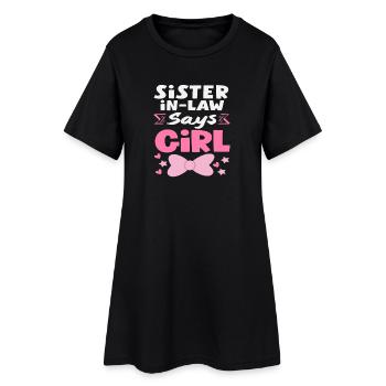 Sœur raide dit que la fille révèle le sexe - Robe T-shirt Femme - noir - Devant