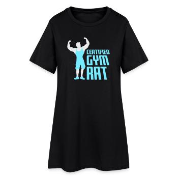 Certified Gym Rat Funny Fitness Training Saying - Women’s T-Shirt Dress - black - Front