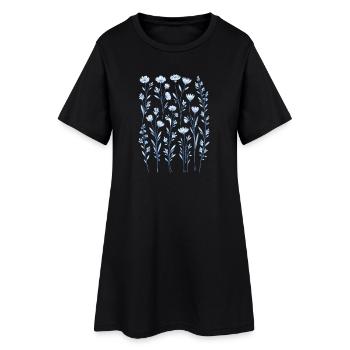 Jardin de fleurs sauvages vintage Flower Women - Robe T-shirt Femme - noir - Devant