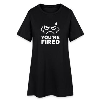 Visage en colère viré - Robe T-shirt Femme - noir - Devant