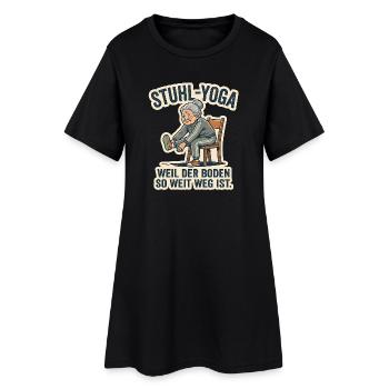 Stuhl-Yoga Spruch - Lustig für Senioren - Frauen T-Shirt-Kleid - Schwarz - Vorne