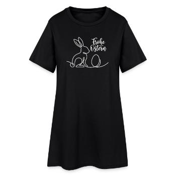Frohe Ostern, Süßes Häschen Shirt, Hoodie, Schürze - Frauen T-Shirt-Kleid - Schwarz - Vorne