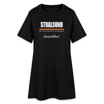 Stralsund - Frauen T-Shirt-Kleid - Schwarz - Vorne