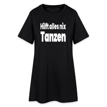 Tanzen - Frauen T-Shirt-Kleid - Schwarz - Vorne
