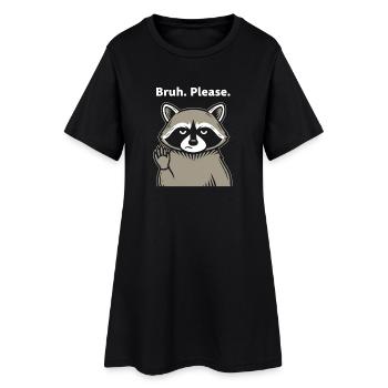 Mec, s’il te plaît, le Mème des ratons laveurs - Robe T-shirt Femme - noir - Devant