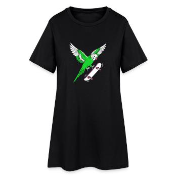 Dessin animé du Perroquet Vert - Robe T-shirt Femme - noir - Devant