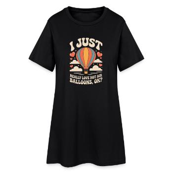 L’amour des ballons dans le ciel - Robe T-shirt Femme - noir - Devant