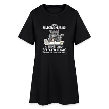 Grummelkat Learning Humor Motif - Women’s T-Shirt Dress - black - Front