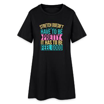 Le yoga : étirement, ça n’a pas besoin d’être assez drôle, le yoga - Robe T-shirt Femme - noir - Devant