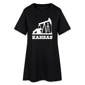 Conception de la pompe à pompe des champs pétrolifères du Kansas - Robe T-shirt Femme - noir - Devant