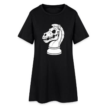 Chess Knight Skeleton Dark Chess Design - Women’s T-Shirt Dress - black - Front