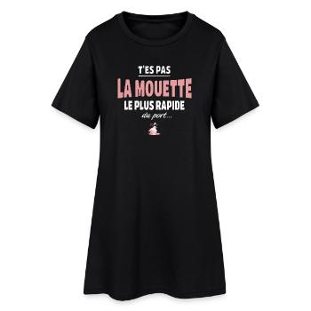 T’es pas la mouette la plus rapide du port, humour - Robe T-shirt Femme - noir - Devant