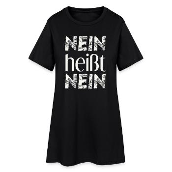 Nein heißt Nein Geschenkidee Feminismus Consent  - Frauen T-Shirt-Kleid - Schwarz - Vorne