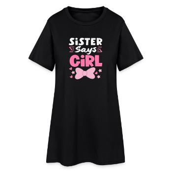 Sœur dit que la fille révèle le sexe - Robe T-shirt Femme - noir - Devant
