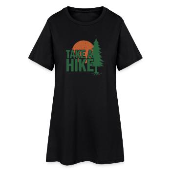 Wandern Camping Trekking Draußen Natur Berg - Frauen T-Shirt-Kleid - Schwarz - Vorne