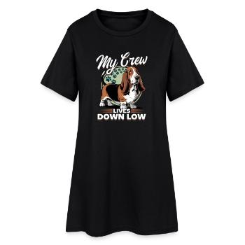 Basset Hound de race de chien drôle - Robe T-shirt Femme - noir - Devant