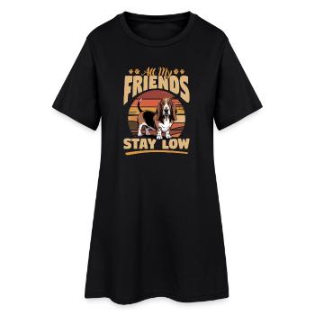 Basset Hound de race de chien drôle - Robe T-shirt Femme - noir - Devant