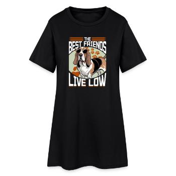 Basset Hound de race de chien drôle - Robe T-shirt Femme - noir - Devant