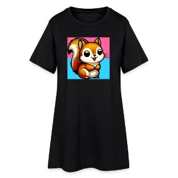 écureuil - Robe T-shirt Femme - noir - Devant