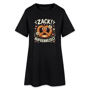 Mädchen Trachtenshirt Damen Trachten Tshirt Dirndl - Frauen T-Shirt-Kleid - Schwarz - Vorne