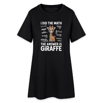 Mathe Sprüche Giraffe Lustiges Mathe Geschenk - Frauen T-Shirt-Kleid - Schwarz - Vorne