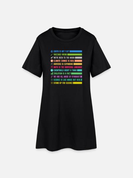 Bunte Wissenschafts Statements - Frauen T-Shirt-Kleid - Schwarz