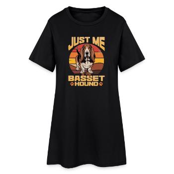 Basset Hound de race de chien drôle - Robe T-shirt Femme - noir - Devant